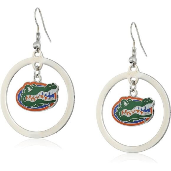 NEW WOMENS NCAA FLORIDA GATORS LOGO DANGLE DROP WOMENS EARRINGS FOOTBALL - Picture 1 of 3